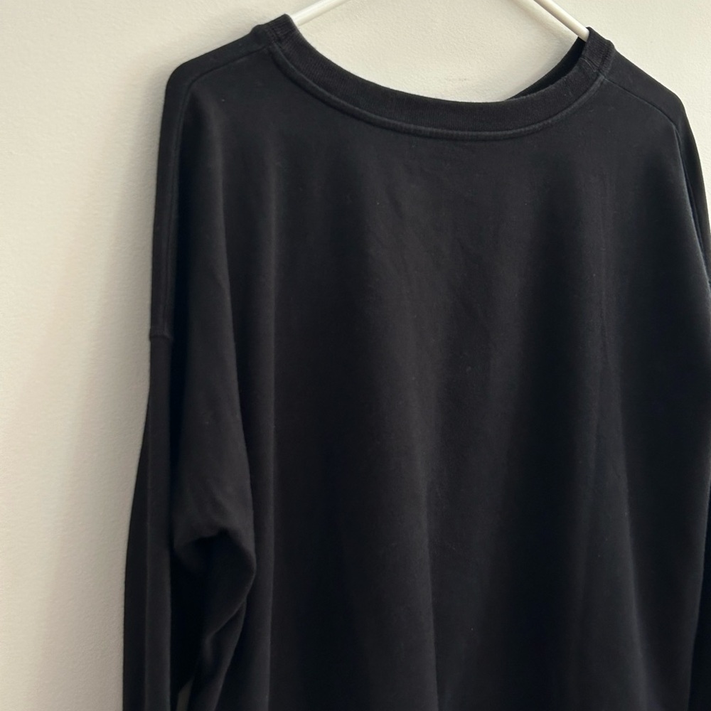 Eileen Fisher Traceable Organic Cotton Jersey Crew Neck Top Large Black Boxy Fit - Picture 9 of 9